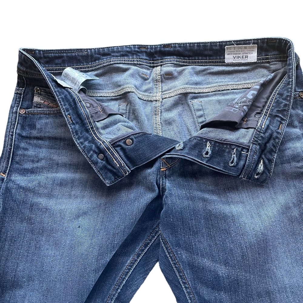 Diesel Industries "VIKER" Regular Straight Stretch Jeans 36x31 HEM IS ALTERED - Picture 8 of 14